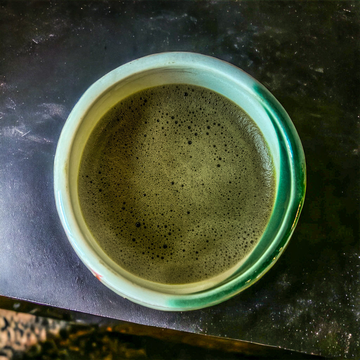 A bowl of hojicha matcha.