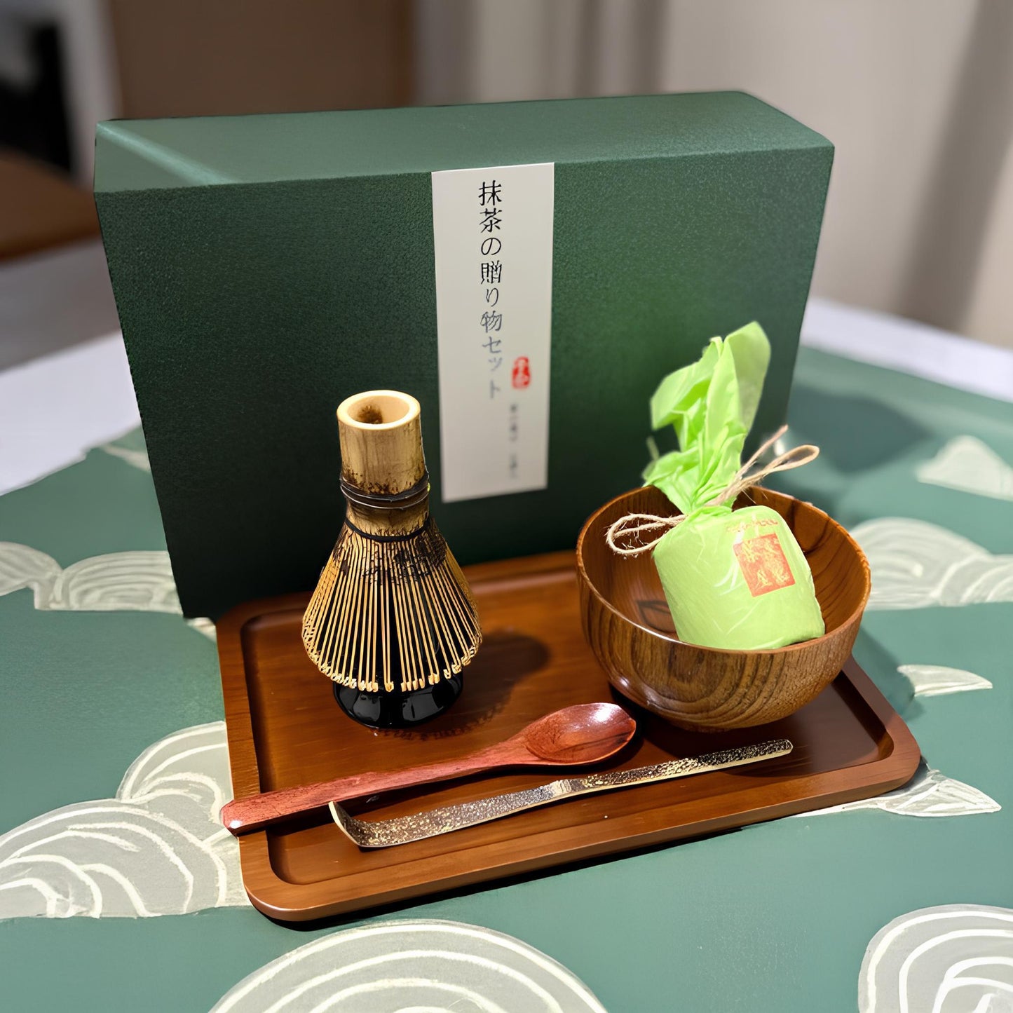 Elegant Dark Wood Matcha Gift Set