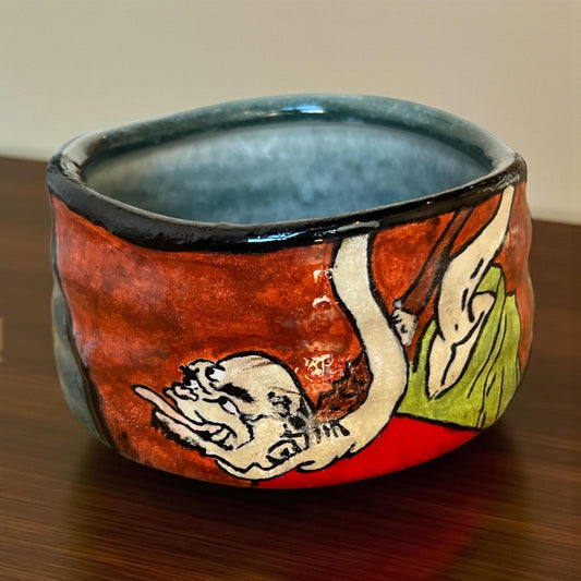 One-of-a-kind Urushi-Tsugi Chawan Featuring Character From Pandora's Box - River & Stone Tea