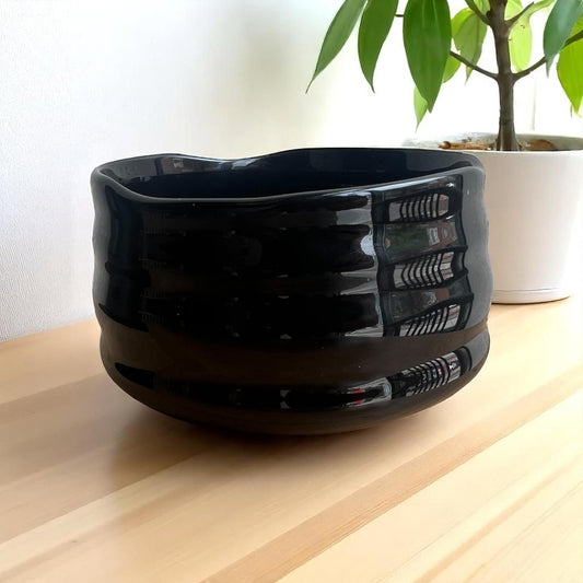 Shiny Black Chawan - River & Stone Tea